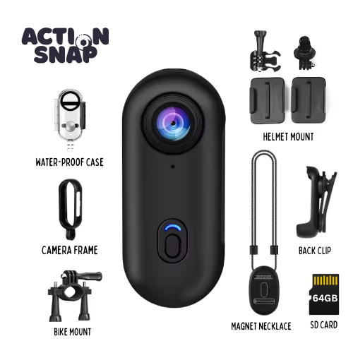 ActionSnap™ 4k-Kamera mit komplettem Befestigungskit